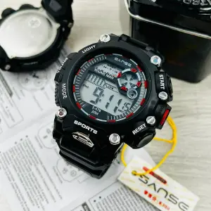 S-678-6E SANSE NEGRO/PLATA-RELOJ