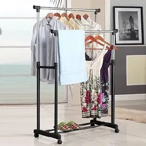 TENDEDERO DE ROPA DOBLE CON RUEDAS