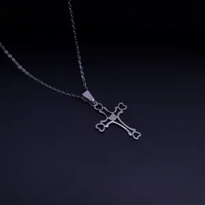 Collar Cruz Religiosa Proteccion Acero