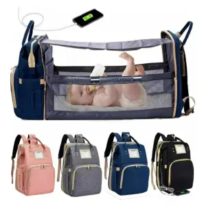 bolso pañalera con cambiador plegable