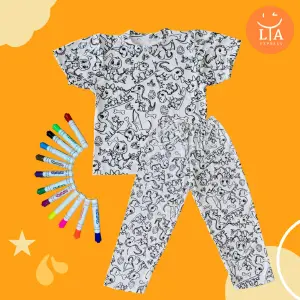 Pijamas Infantil para Colorear