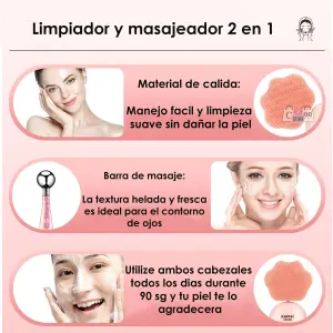 Masajeador y Cepillo Limpiador De Rostro