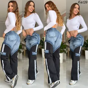 PANTALOM MOM FLAT ESTILO ADIDAS RIGIDO