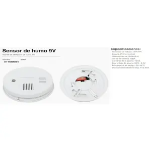 Detector De Humo Alarma + Batería 9v