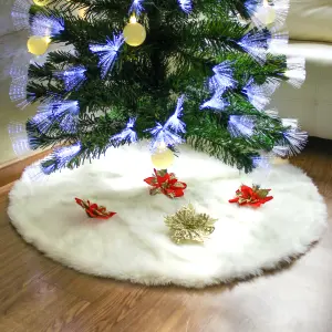 Pie de Árbol en Peluche Blanco Perla 1mt