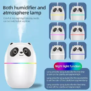 Humidificador Difusor Oso Panda Led Usb