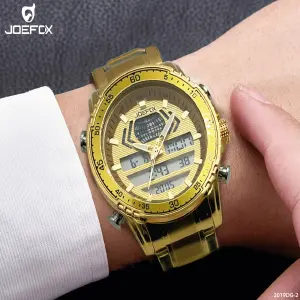 RELOJ JOEFOX DOBLE HORA DORADO 2019DG-2