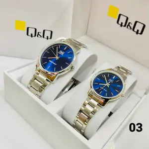 RELOJ QYQ PLATEADO FONDO AZUL CABALLERO