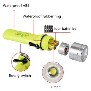 LINTERNA DE BUCEO IMPERMEABLE
