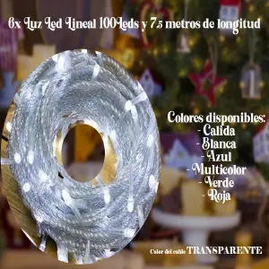 6x Lineal Cable Transparente 100L | 7.5