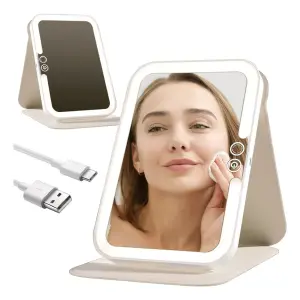 Espejo Recargable Maquillaje Luz Led