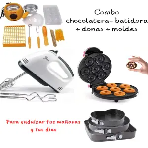 Chocolatera + Donas+ Moldes + Batidora