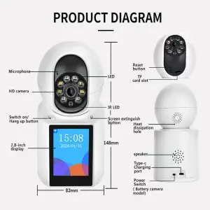 Camara De Seguridad Wifi Con Pantalla