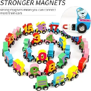 Tren Magnetico Numeros 27 Piezas Madera