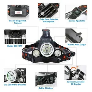 Linterna Minera Led Recargable 4 Modos