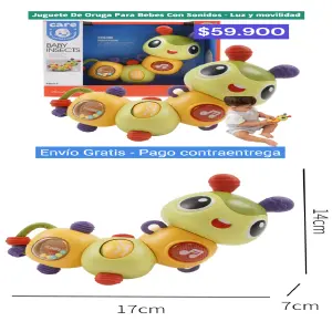 JUGUETE DE ORUGA CON SONIDO LUZ