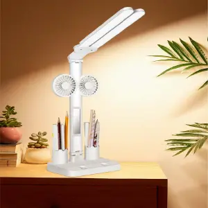 Lámpara de Escritorio con Ventilador: Ilumina y Enfría tu Espacio - Lampara de Escritorio Ventilador