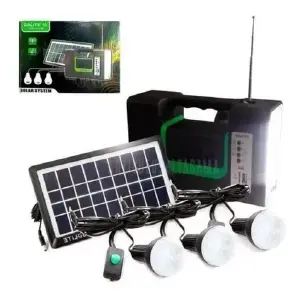 Kit Panel Solar Camping 3 Bombillas Usb