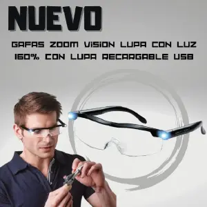 Gafas Zoom Visión Lupa Con Luz 160% Con