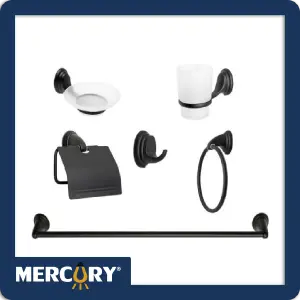 JUEGO DE ACCESORIOS BANO X6 ACERO NEGRO