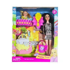 Muñeca Bolso Mini Muñeca Peine Juguete
