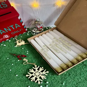 7 Velas blancas Grandes personalizadas