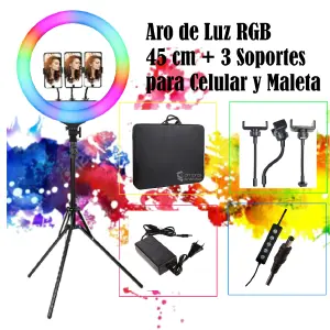 Aro Luz Led/rgb 45 Cm Selfie + Trípode