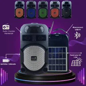 PARLANTE PEQUEÑO  CON PANEL SOLAR