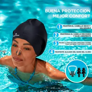 Gorro Natación Silicona Cabello Extra Gr