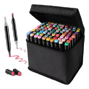 SET DE MARCADORES DOBLE PUNTA X 80 PZS