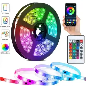 cinta luz led multicolor bluetooth usb