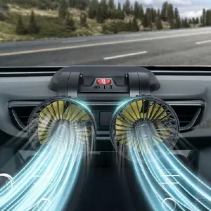 Ventilador Doble Portatil Para Carro 12v