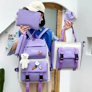 Morral bolso estuche viajero 5 piezas