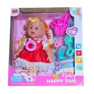 Muñeca Vestido Pañal Chupo Utencilios Co