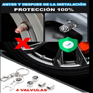 LLAVERO + TAPA VALVULAS DROPS: Dale un Toque de Estilo a tus Llantas - LLAVERO + TAPA VALVULAS DROPS