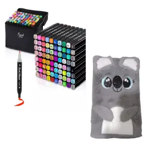 Libreta Peluche Koala & Marcadores 80PCS