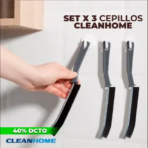 set limpieza 3 cepillos clean+ 1 toalla
