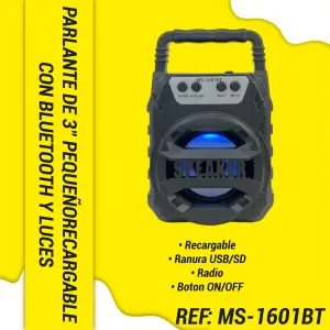 PARLANTE DE 3" PEQUEÑO RECARGABLE