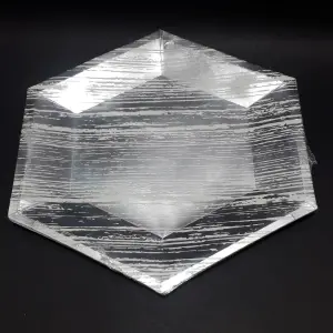 PLATO X 10 HEXAGONA PLATEADO BLANCO
