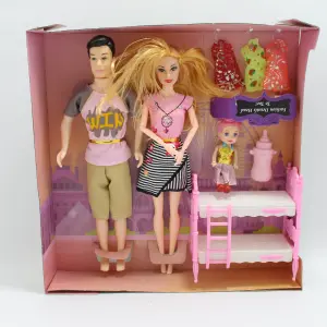 Muñeca Barbie con Ken y Bebe + accesori