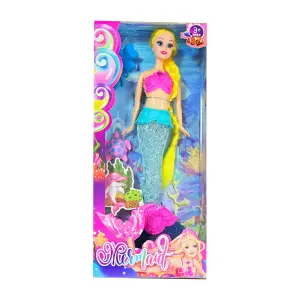 Muñeca Sirena Cola Multicolor Luces