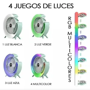 Ventilador Portatil De Escritorio Rgb G