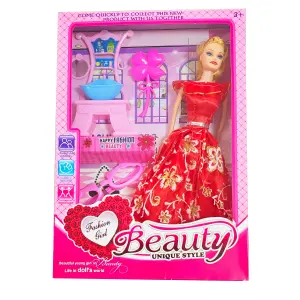 Muñeca Vestido Elegante Tocador Baño Jug