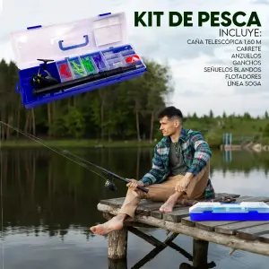 Kit Caña de Pescar Estuche y Accesorios