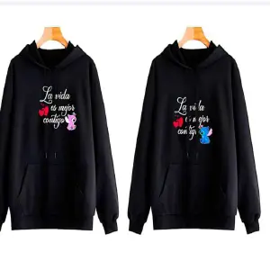 Buzo, Buso Hoodie la vida es Mejor stich