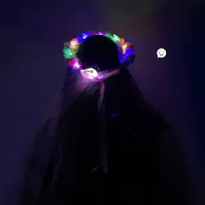 Diadema Led Flores Foamy Luminosa DF5C