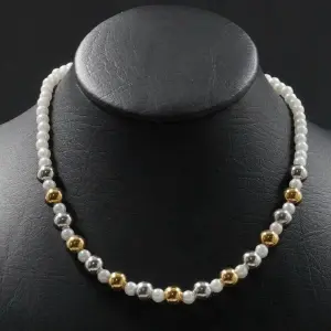 COLLAR PERLAS BLANCO/PLAT/DORAD/ INTERCA