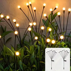 12 Luciernagas Led Con Panel Solar