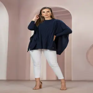 RUANA TEJIDA EN HILO DAMA 5320