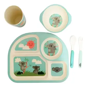 Set Vajilla Platos Cubiertos Koala Bebe